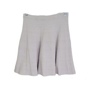 Saks Fifth Avenue Women's Light Gray Pull‎ On Flare Mini Skirt Lined Size Small
